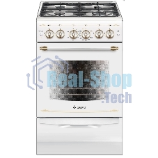Плита газовая Gefest ПГ 5100-02 0181 белый, конфорок 4 шт, духовка 52 л, 50 см x 85 см x 58.5 см