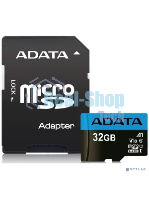 Флеш карта microSD 32Gb ADATA microSDHC Class 10 UHS-I A1 100/20 MB/s (SD адаптер)