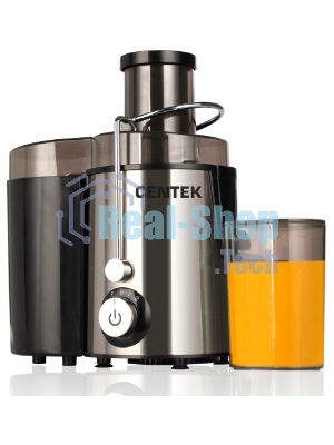 Соковыжималка Centek CT-1209 стальной/чёрный, центробежная, 600 Вт, 500 мл, механическое
