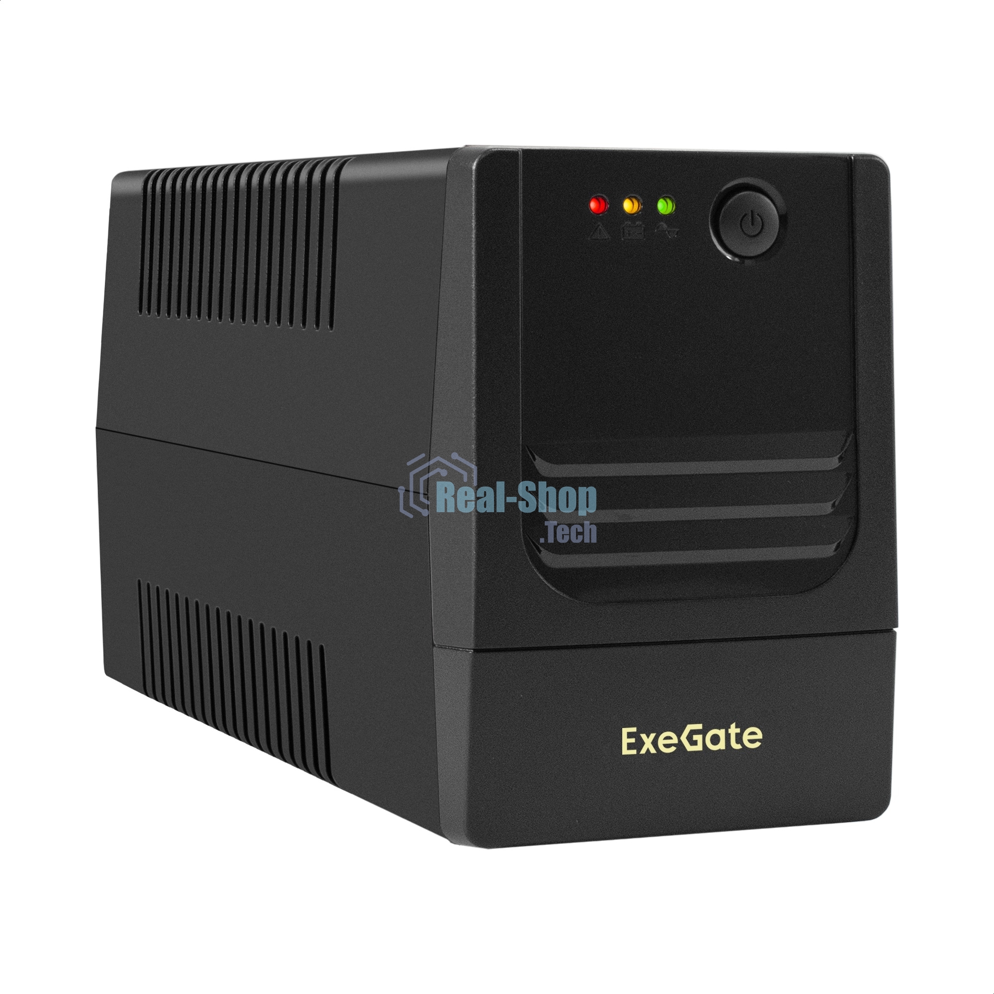 Источник бесперебойного питания ExeGate Power NB-600.LED.AVR.2SH (600VA/360W, LED, AVR, 2*Schuko, батарея 12V 7.2Ah, Black)