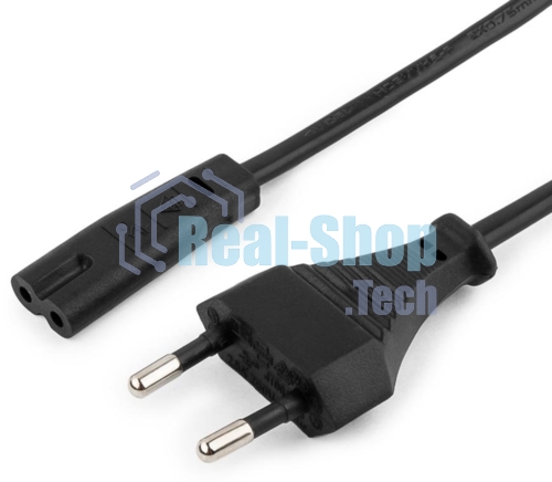 Кабель питания Cablexpert PC-184/2-1.5M черный (1.5м, CEE 7/16-C7, 2х0.5мм2, 2.5А) (PC-184/2-1.5M)