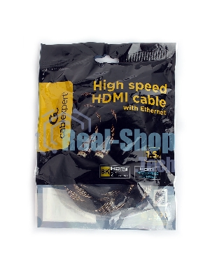 Кабель Cablexpert HDMI CCP-HDMI8К-1.5M, 19M/19M, v2.1, 8К, медь, позол.разъемы, экран, оплетка, 1.5м, черный, пакет