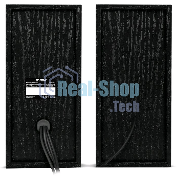 Колонки SVEN SPS-603 черный USB-порт ПК, ноутбука или адаптер 5V DC