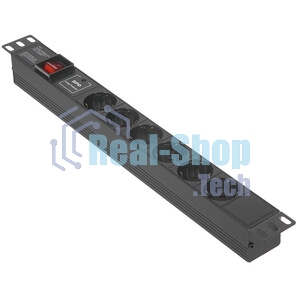 Блок розеток горизонтальный ExeGate ServerPro PDU-19H607 Al-6S-C14-SW-SPD1, 19