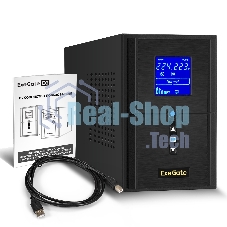 Источник бесперебойного питания ExeGate SineTower SN-1500.LCD.AVR.2SH.1C13.USB 1500VA/1200W, чистая синусоида, LCD дисплей, AVR, 2*Schuko+1*C13, USB, линейно-интерактивный, черный