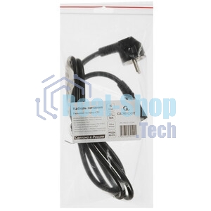 Кабель питания Cablexpert PC-186-1.5-1.5M, Schuko-C13, 3x1.5мм2, 10A, с заземлением, медь, 1.5м, черный, пакет