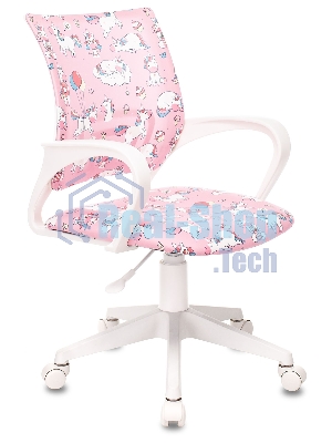 Кресло Бюрократ BuroKIDS 1 W розовый, ткань, 120 кг