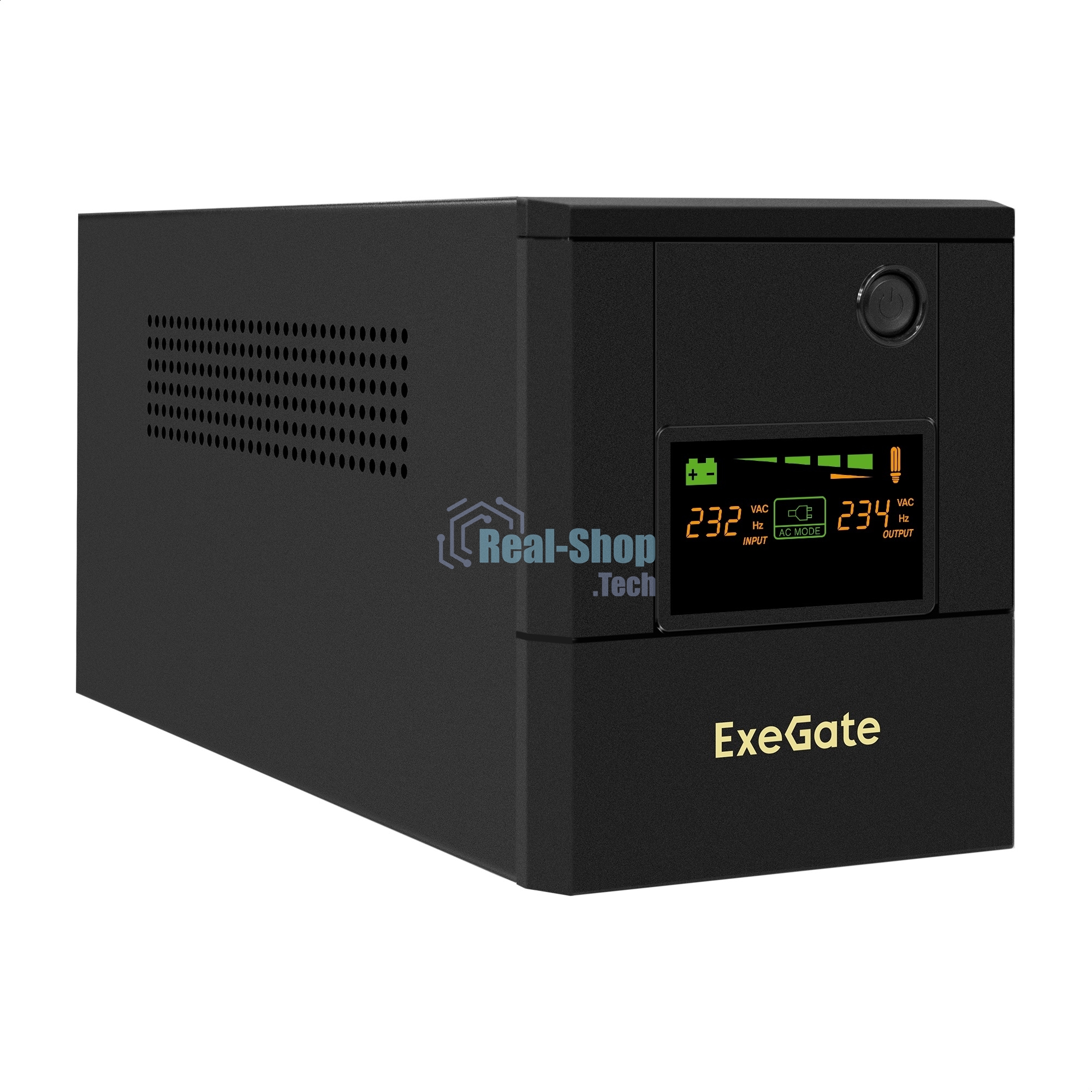 Источник бесперебойного питания ExeGate Smart LB-2200.LCD.AVR.8C13.USB (2200VA/1300W, цветной LCD, AVR, 8*C13, USB, батарея 12V 9Ah - 2 шт., металлический корпус, Black)