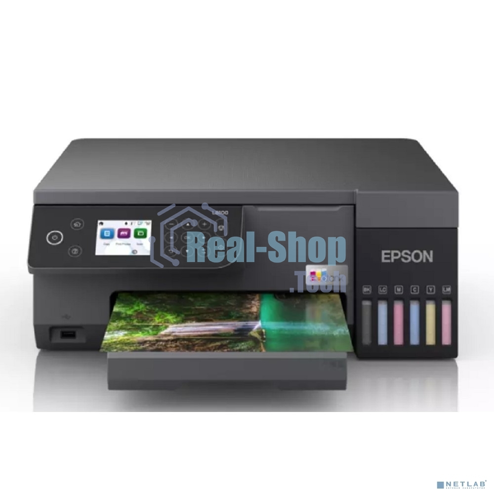 МФУ струйное Epson EcoTank L8100 (C11CK94***), A4, цветной, печ. до 8 стр/мин., 5760 x 1440 dpi (печ.), 1200x4800dpi (скан.), USB, Wi-Fi