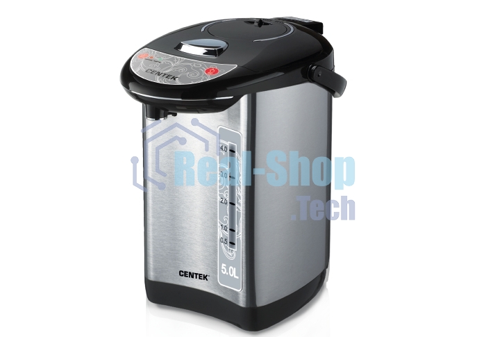 Термопот Centek CT-1083 (сталь) 5.0л, 750Вт, 3 способа подачи воды, двойная защита от перегрева