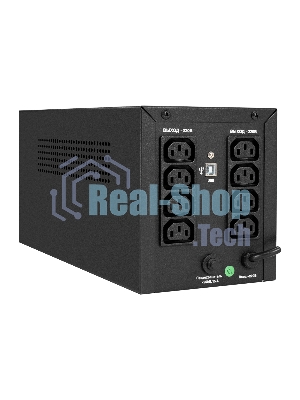 Источник бесперебойного питания ExeGate Smart LB-2200.LCD.AVR.8C13.USB (2200VA/1300W, цветной LCD, AVR, 8*C13, USB, батарея 12V 9Ah - 2 шт., металлический корпус, Black)