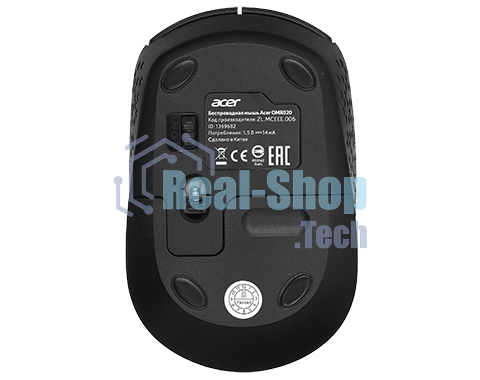 Мышь беспроводная Acer OMR020 черный, 1200 dpi, радиоканал, USB, кнопки - 3