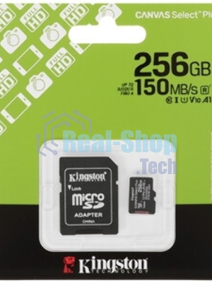 Флеш карта microSDXC 256Gb Kingston SDCS3/256Gb Canvas Select Plus + adapter