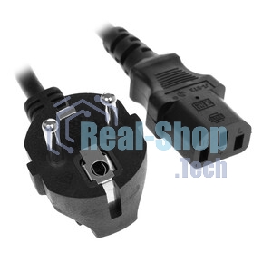 Кабель питания Cablexpert PC-186-1-3M, 3м, Schuko- C13, 3x1кв.мм, черный, с заземлением, пакет