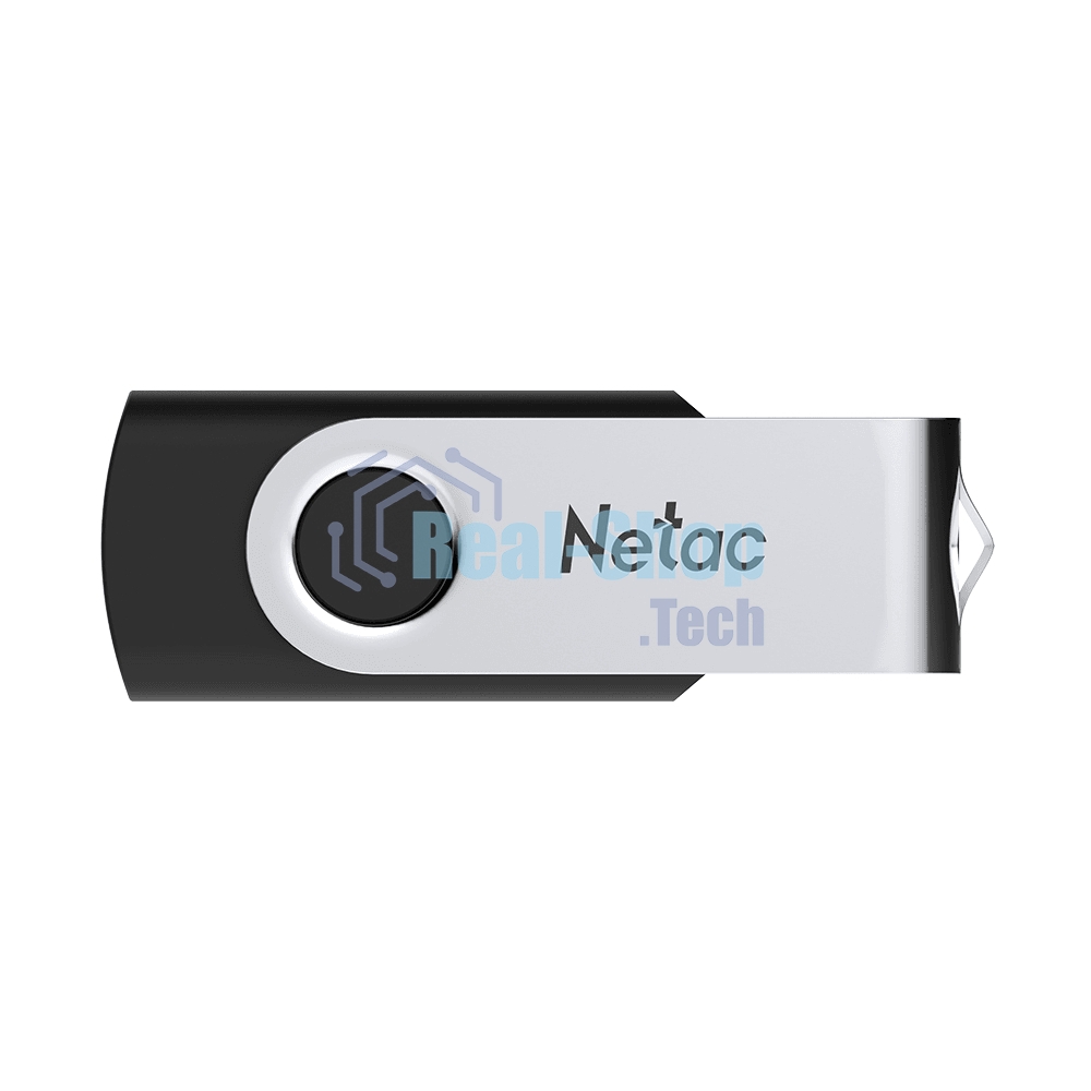 Флешка USB Netac U505 (NT03U505N-032G-20BK), 32Gb, USB 2.0, R/W 70/30, черный/серебристый