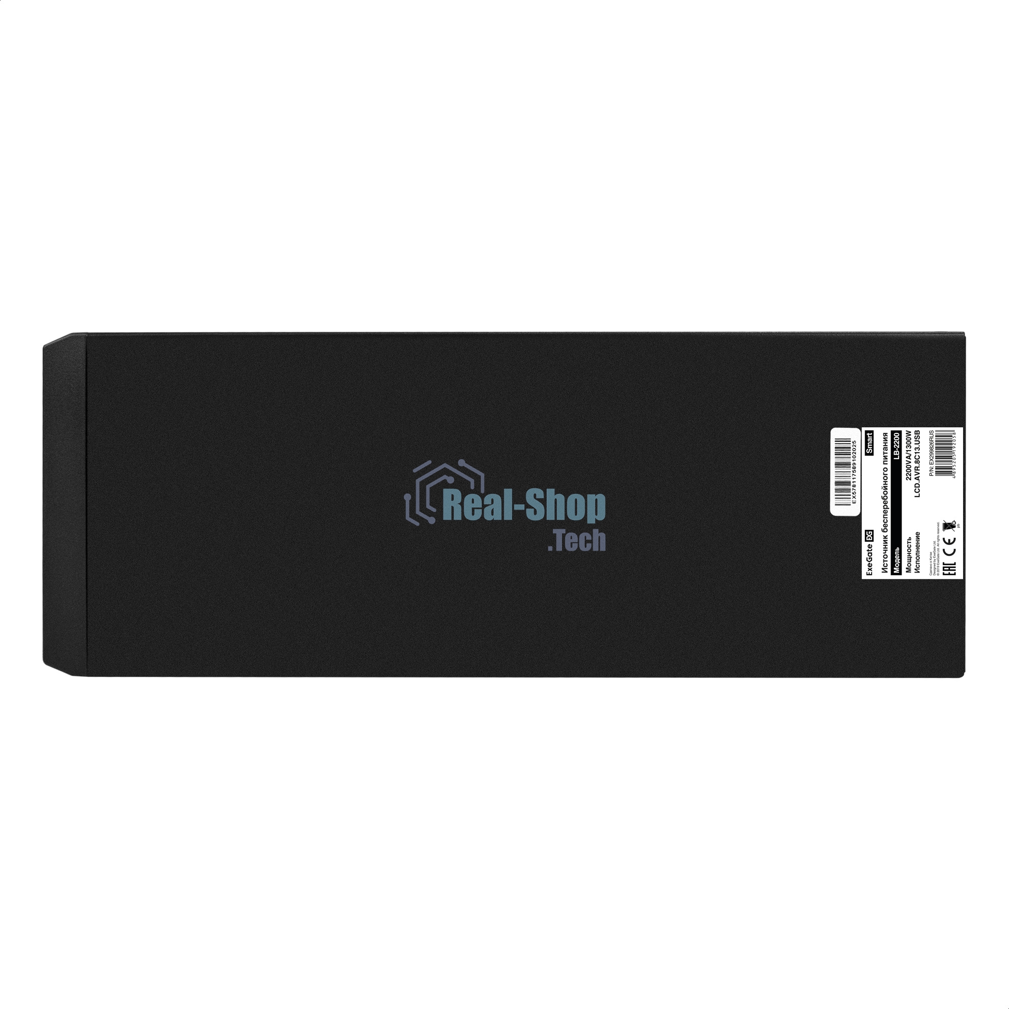 Источник бесперебойного питания ExeGate Smart LB-2200.LCD.AVR.8C13.USB (2200VA/1300W, цветной LCD, AVR, 8*C13, USB, батарея 12V 9Ah - 2 шт., металлический корпус, Black)