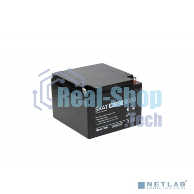 АКБ свинцово-кислотная SKAT SB 1226 тип AGM 12V 26Ач I зар.7,8А (клеммы под болт М5, гарантия - 18 месяцев) (2537)