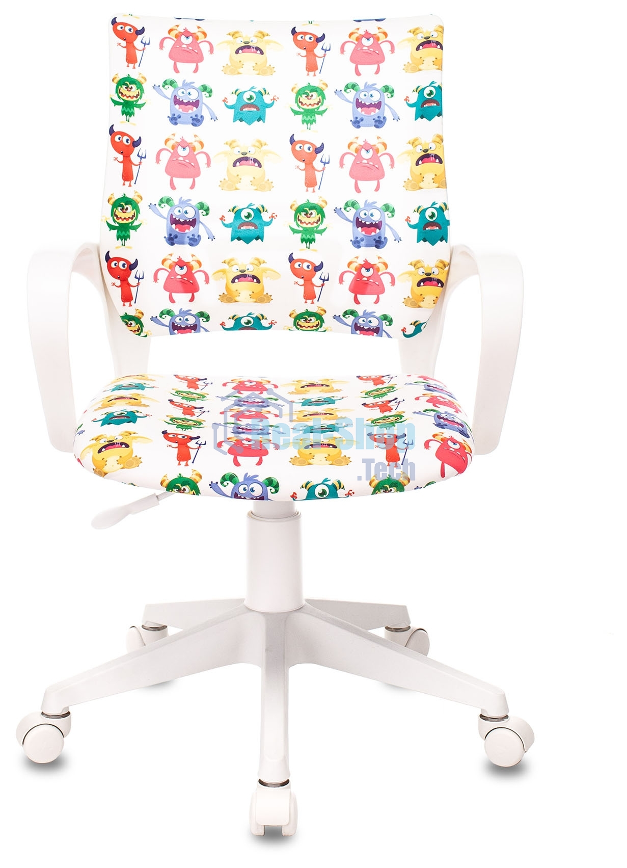 Кресло Бюрократ BuroKIDS 1 W белый, ткань, 120 кг
