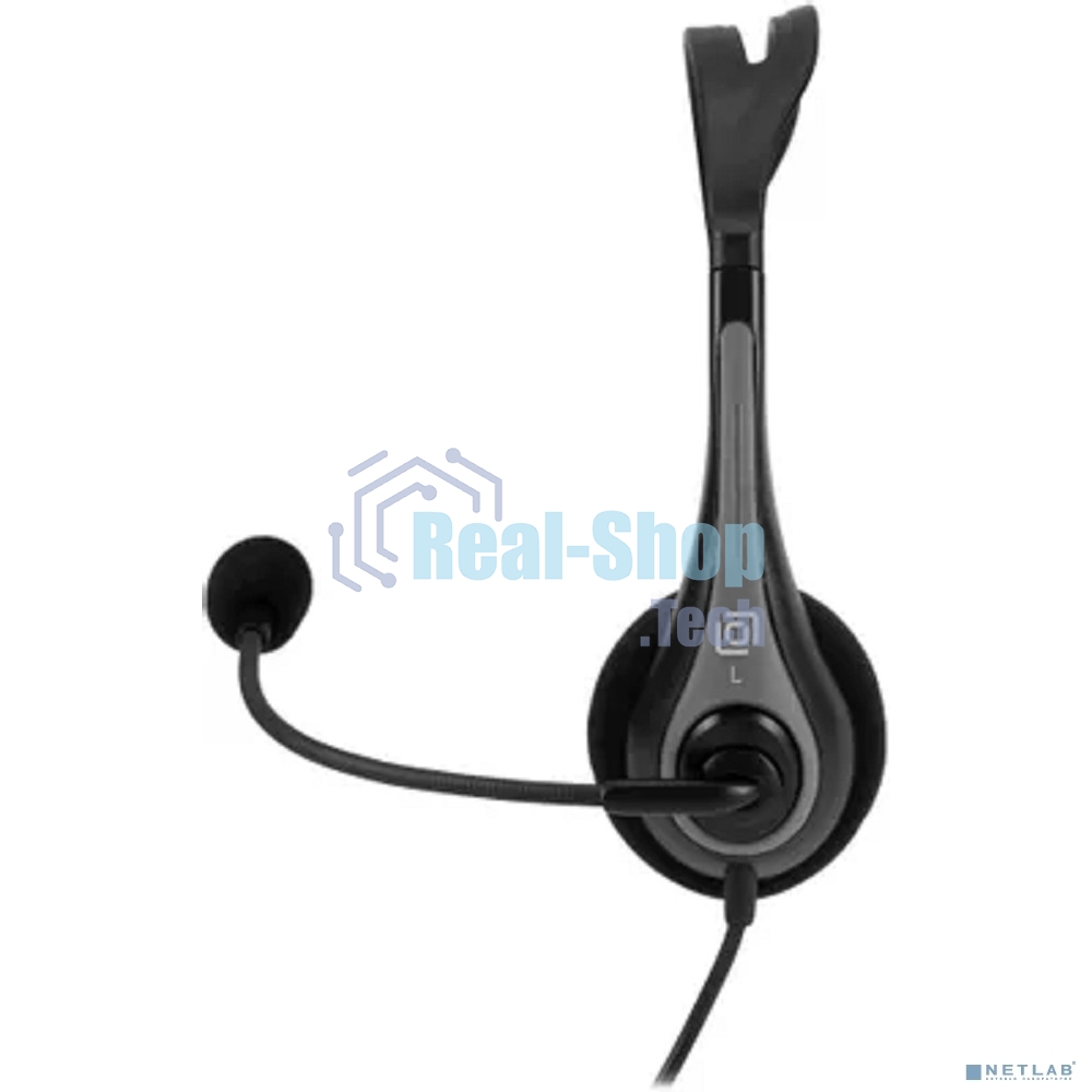 Гарнитура Oklick HS-M300 чёрный/серый, проводная, USB