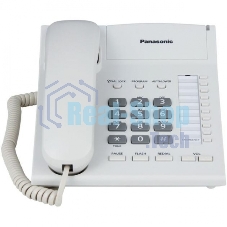 Телефон проводной Panasonic KX-TS2388RUW белый индикатор вызова,повторный набор последнего номера,4 уровня громкости звонка