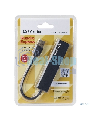 USB-концентратор Defender Quadro Express, USB 3.0, USB 4 порта, USB