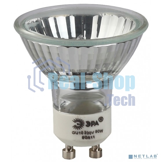 Лампа галогенная ЭРА GU10-JCDR (MR16) -50W-230V(10/200/4800)