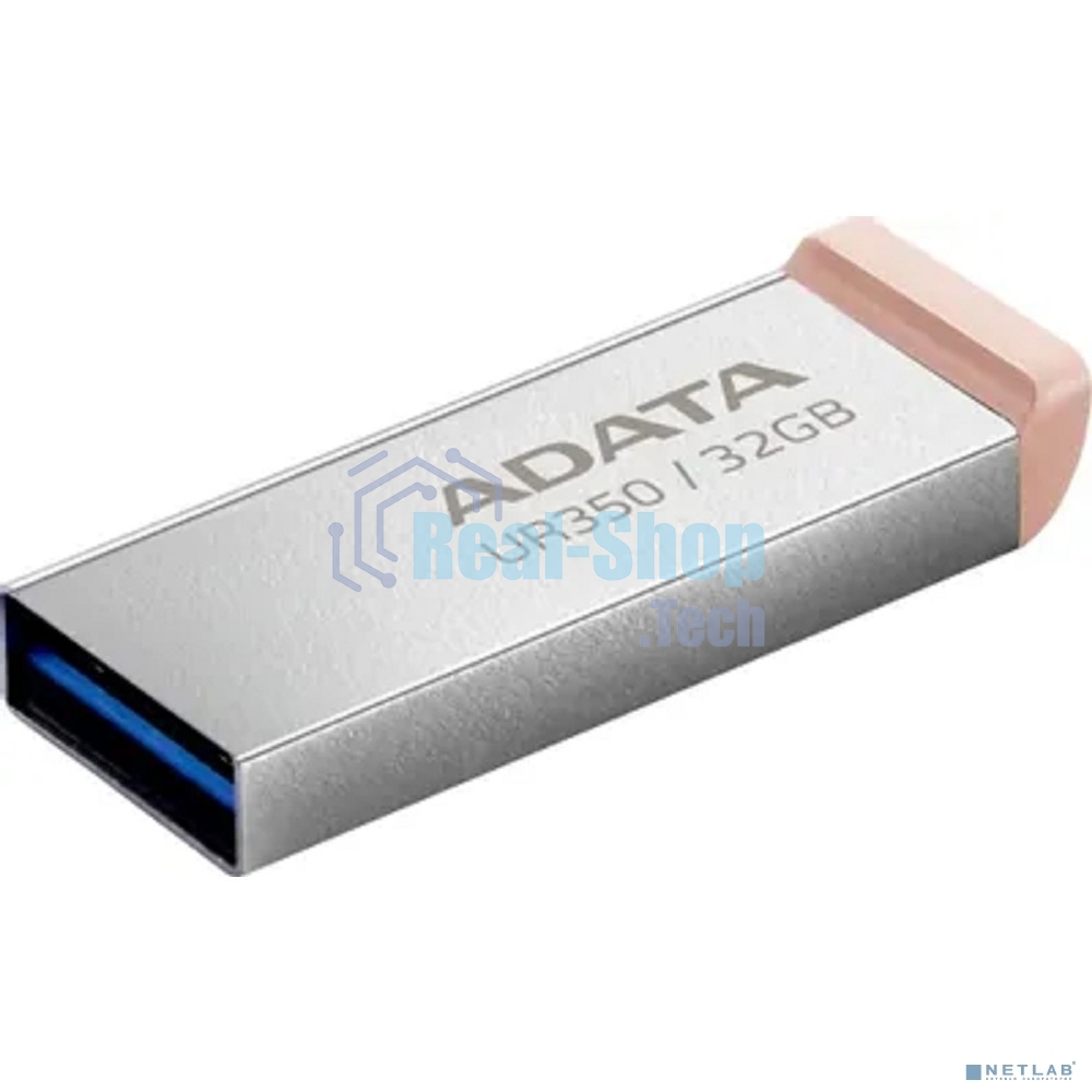 Флешка USB ADATA UR350 (UR350-32G-RSR/BG), 32G, USB 3.2, R/W 100/15, серебристый/коричневый