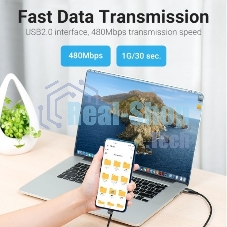 Кабель Vention USB 2.0 CM/AM 5A - 1м. U-образный