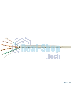 Кабель Cabeus UTP-4P-Cat.5e-PATCH-GY Кабель витая пара UTP (U/UTP), категория 5e, 4 пары, 7x0.20мм (24 AWG), многожильный (patсh), серый (305 м)