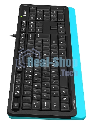 Клавиатура проводная A4Tech Fstyler FKS10, USB, черный/синий