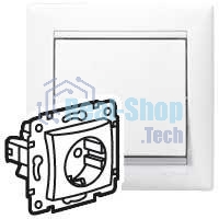 Механизм розетки 1-м СП Valena 2К+З с заземл. нем. станд. белый (DIY-упак.) Legrand 694280