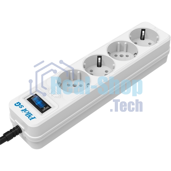 Сетевой фильтр ZIS PILOT Surge protector Pilot SG5 5 outlets (GP), 10A/2.2kVt, automatic circuit-breaker, 10 m