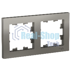Рамка 2-м AtlasDesign универс. сталь SchE ATN000902