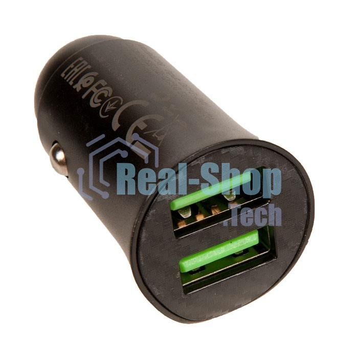 Авто ЗУ/QC 3.0/2 USB/HOCO HC-35027 Z39/Выход: 5V_9V_12V, 18W/черный