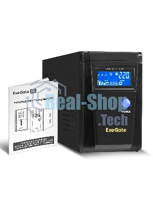 Источник бесперебойного питания (инвертор, синус, для котла) ExeGate SineTower SN-600.LCD.AVR.2SH 600VA/360W, чистая синусоида, LCD дисплей, AVR, 2*Schuko, линейно-интерактивный, черный