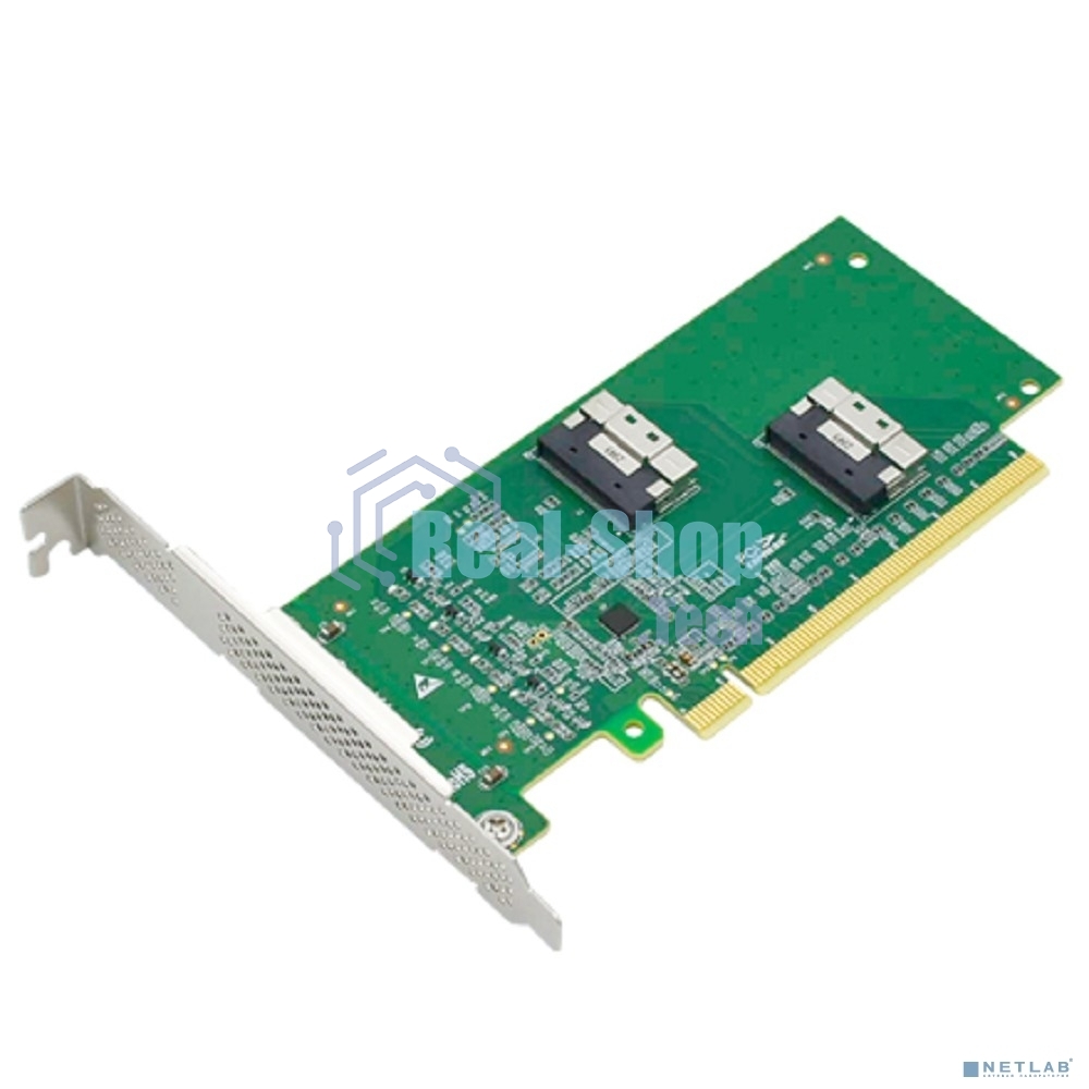 Адаптер для SSD PCIe x16 to Two SlimSAS SFF-8654 8i Adapter