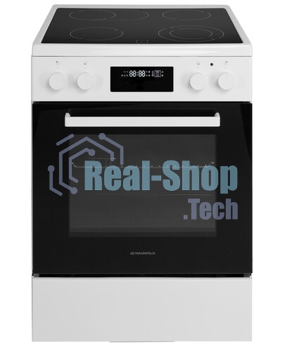 Плита электрическая Maunfeld MEC611CW09TD белый, конфорок 4 шт, духовка 59 л, 60 см x 85 см x 63 см