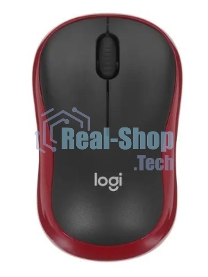 Мышь беспроводная Logitech M185, красный, 1000 dpi, радиоканал, USB, кнопки - 3