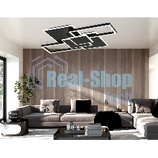Потолочный светодиодный светильник Ambrella light FA1032/5 BK черный 95W 3000K-6400K 705*500*95 (ПДУ ИК)