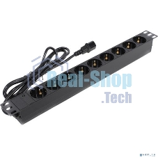 Блок розеток горизонтальный ExeGate ServerPro PDU-19H906 Al-9S-C14-2.5, 19