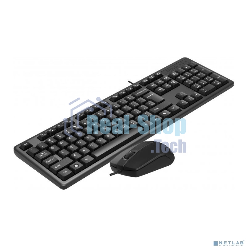 Комплект клавиатура+мышь A4Tech KK-3330S проводной, USB, 1200 DPI, чёрный