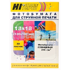 Фотобумага глянцевая односторонняя (Hi-image paper) 13x18, 210 г/м, 50 л.