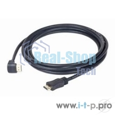 Кабель Cablexpert HDMI CC-HDMI490-10, 19M/19M, v2.0, медь, позол.разъемы, экран, угловой, 3м, черный, пакет