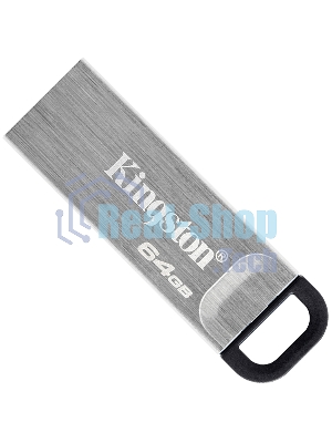 Флешка USB Kingston DataTraveler KYSON (DTKN/64GB), 64Gb, USB 3.2 Gen 1, R/W 200/60, серебристый/черный