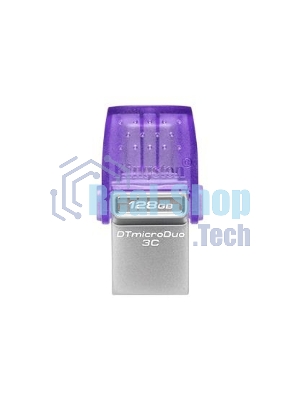 Флешка USB Kingston DataTraveler microDuo 3C (DTDUO3CG3/128Gb), 128Gb, USB 3.2 Gen 1/Type-C, R/W 200/15, фиолетовый