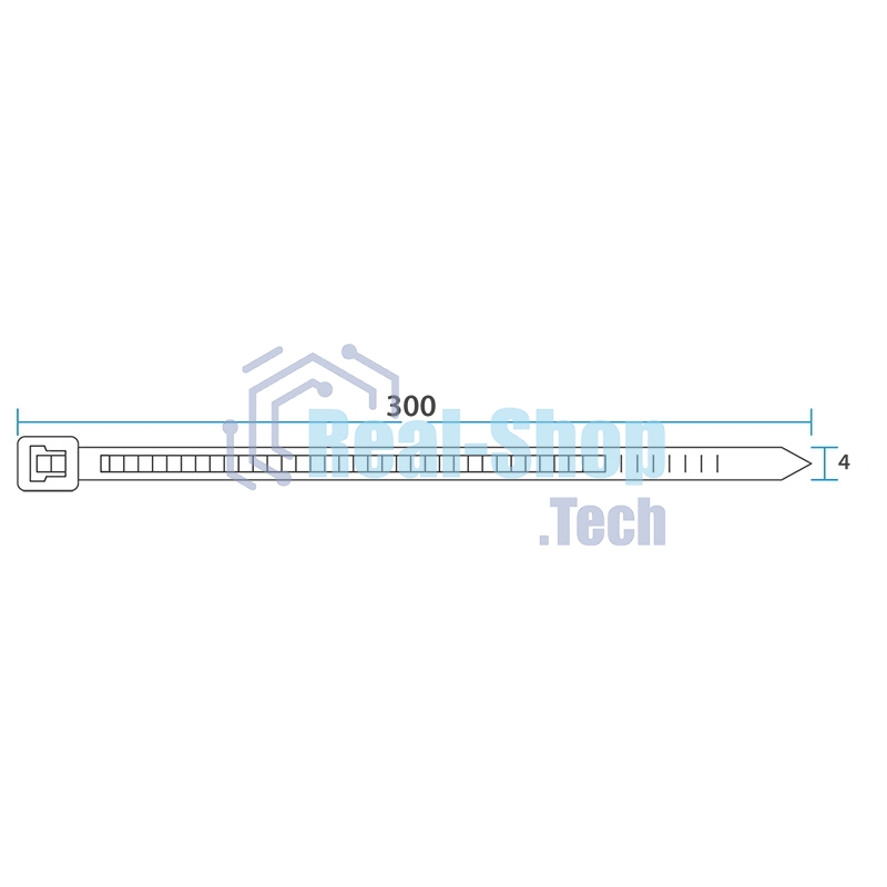 Хомут-стяжка кабельная нейлоновая Rexant 300 x 3,6 мм, белая, упаковка 100 шт.