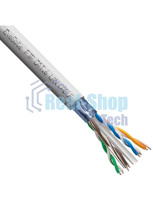 Кабель ExeGate FUTP4-C6-CCA-S23-IN-PVC-GY-305 FTP 4 пары кат.6 CCA, 0.57мм (23AWG), экран, 305м, серый, PVC