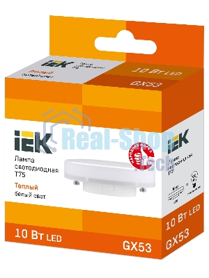Лампа cветодиодная IEK LLE-T80-10-230-30-GX53 ECO T75 таблетка 10Вт 230В 3000К GX53 IEK