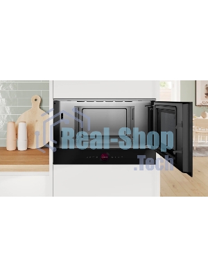 Встраиваемая микроволновая печь Bosch BFR9221B1 черный, 21 л, 900 Вт, переключатели - сенсор, поворотный механизм