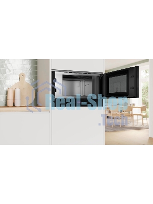 Встраиваемая микроволновая печь Bosch BFR9221B1 черный, 21 л, 900 Вт, переключатели - сенсор, поворотный механизм